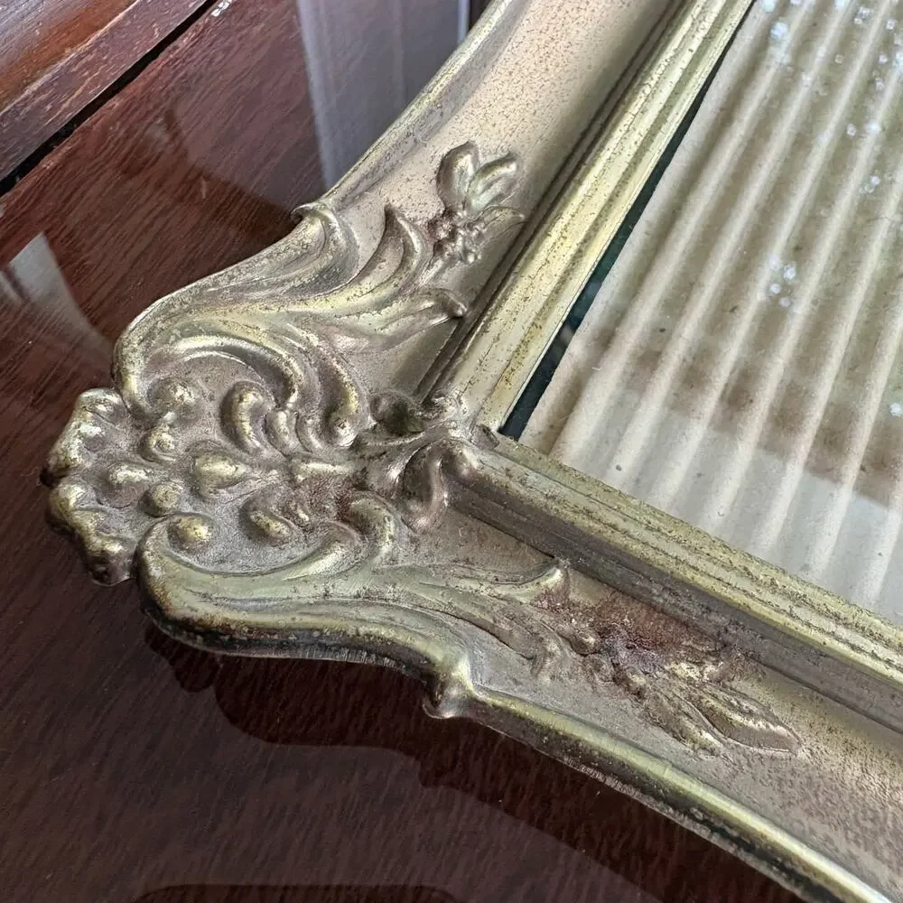 Vintage Ornate Gold Tone Metal 8x10 Frame with Red Velvet Back